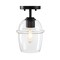 Designers Fountain Summer Jazz 7 in. 1-Light Matte Black Transitional Semi Flush Mount with Clear Glass Shade D310M-SF-MB - alternate 2